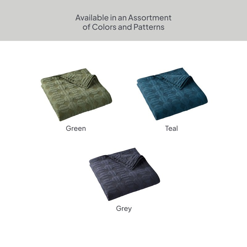 Better Homes & Gardens Crafted Geo Cotton Quilt - Full/Queen, Dark Green