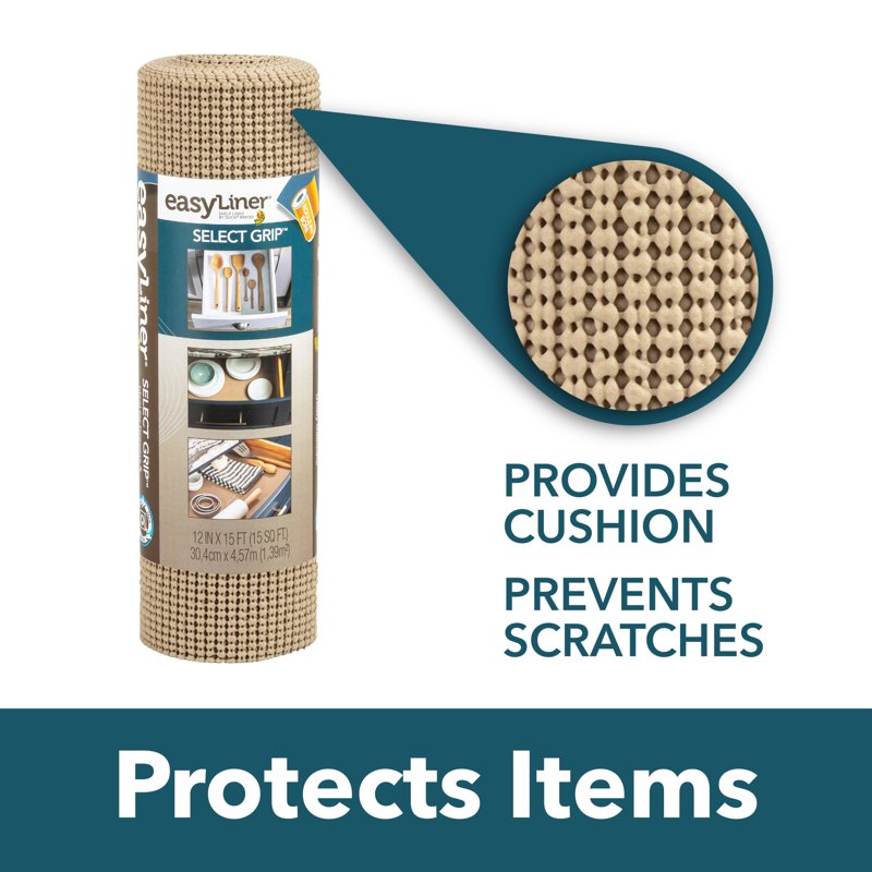 Select Grip EasyLiner Shelf Liner - Light Gray 20" x 6' Roll, 6 Pack
