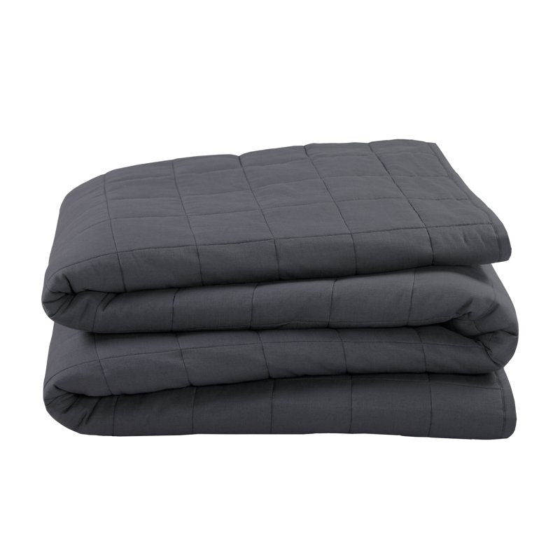 Allswell Cotton Linen Blend Quilt Set - Full/Queen, Shark Grey