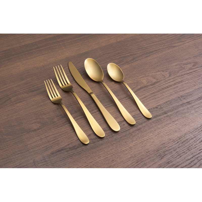 20-Piece Gold Stainless Steel Flatware Set - 3 Pack, Service for 4
