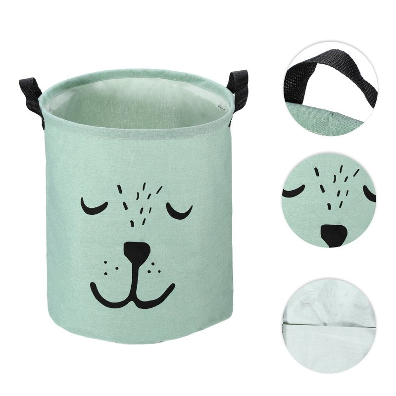 Foldable Cylindrical Laundry Basket - 40L Portable Storage Bin