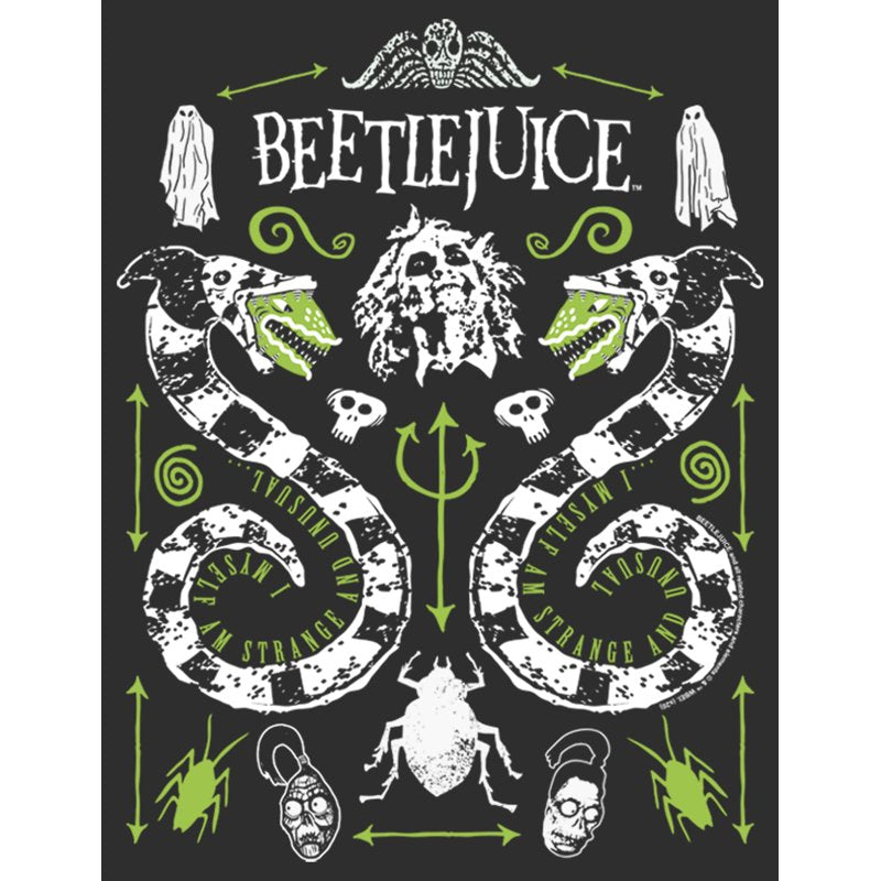 Men's Beetlejuice Sandworm and Betelgeuse Graphic T-Shirt Charcoal 2XL