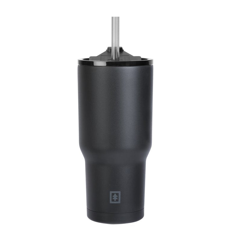 30oz Black Water Bottle - Triple-Wall Copper Lined, Leak Proof