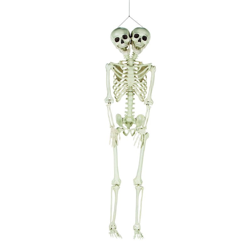 Lifesize Two-Headed Skeleton Halloween Decor - Posing Home & Yard Decor