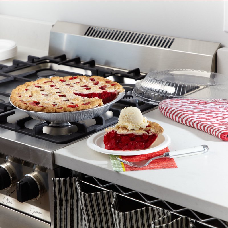 10-Inch Round Foil Pie Pans with Lids - 2 Pack