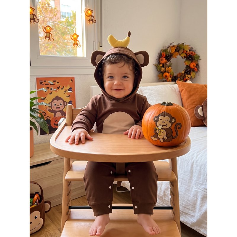 Newborn Baby Monkey Costume Jumpsuit - Brown 18-24 Months