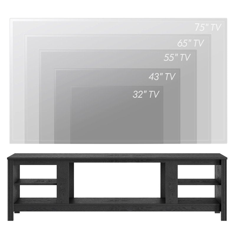 70 Inch Black TV Stand for 75 Inch TVs - Farmhouse Entertainment Center