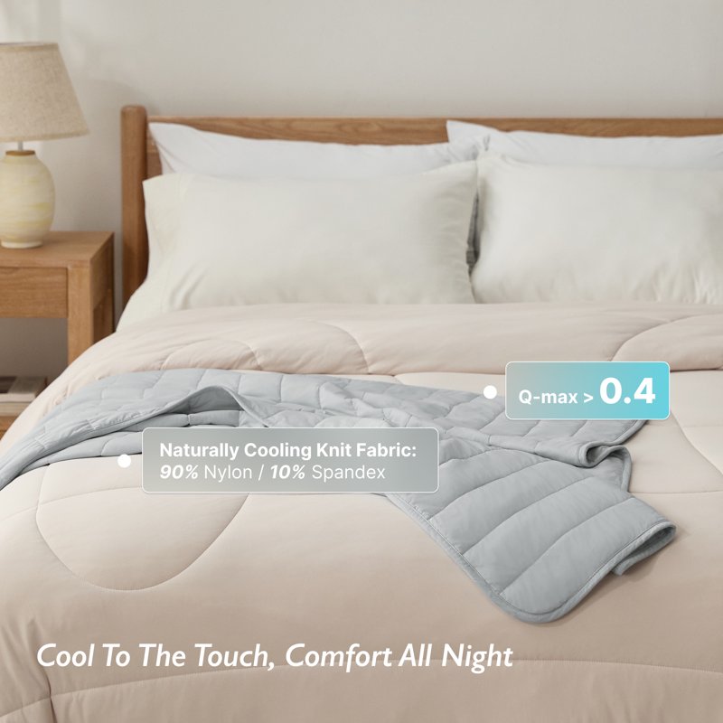 Grey Oversized Cooling Throw Blanket - Super Soft, Breathable, 50x70