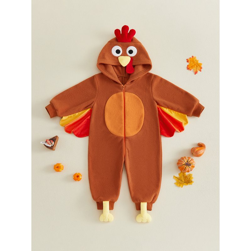 Toddler Baby Girl Boy Thanksgiving Turkey Costume Brown with Legs 2-3 Years