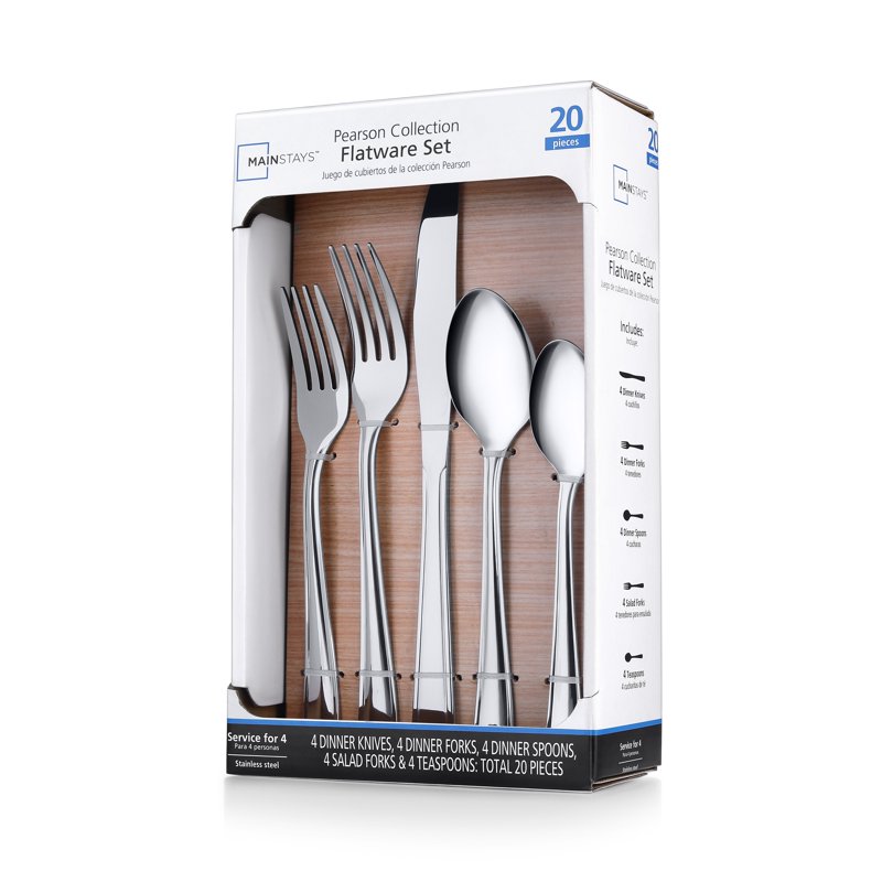 20-Piece Stainless Steel Flatware Set - Armatto Silver Matte