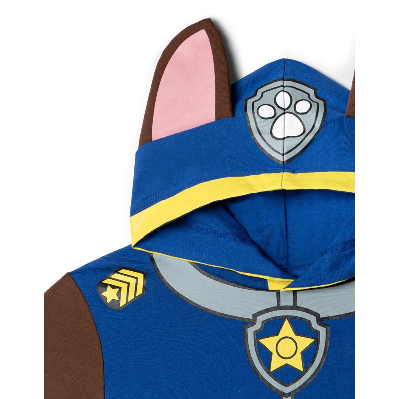Paw Patrol Kids Hooded T-Shirt Chase Royal Blue - Cosplay Costume Tee with 3D Ears