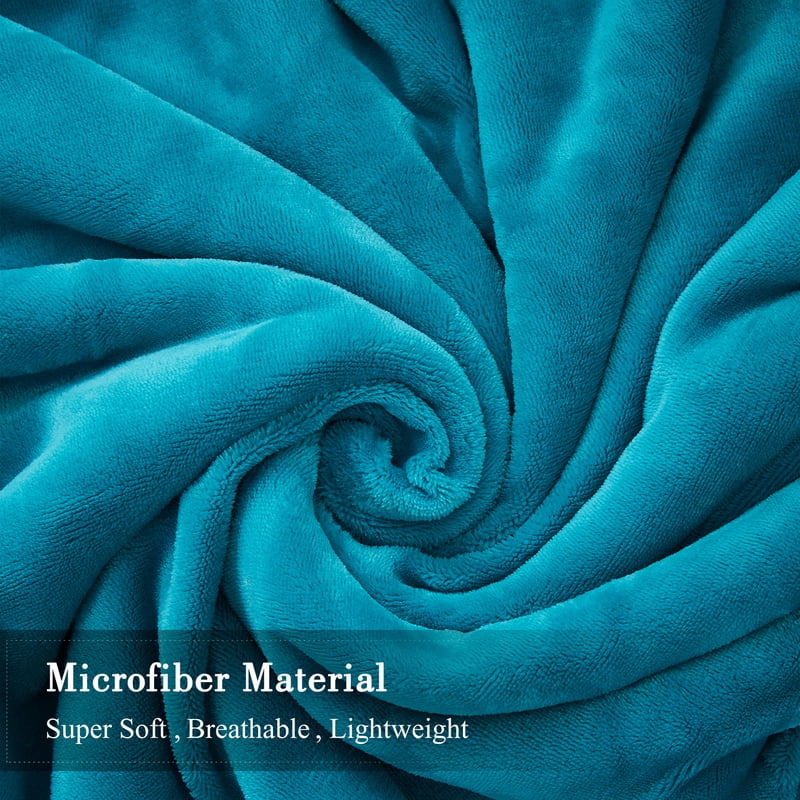 Twin Size Sherpa Blanket for Bed and Couch - Reversible Soft Warm Fleece, Teal