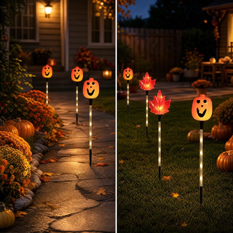 Halloween Solar Garden Stake Light Pumpkin Ghost Mummy with Waterproof Outdoor Design - Variation #319A