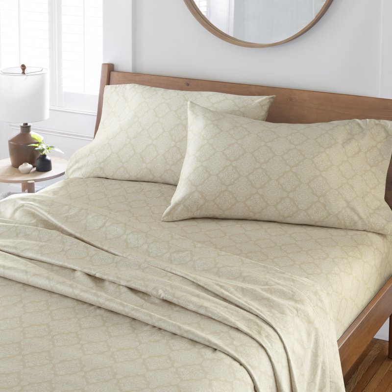 Better Homes & Gardens Ogee Print King Pillowcase Set - Almond Biscuit, 2-Piece, 400 Thread Count