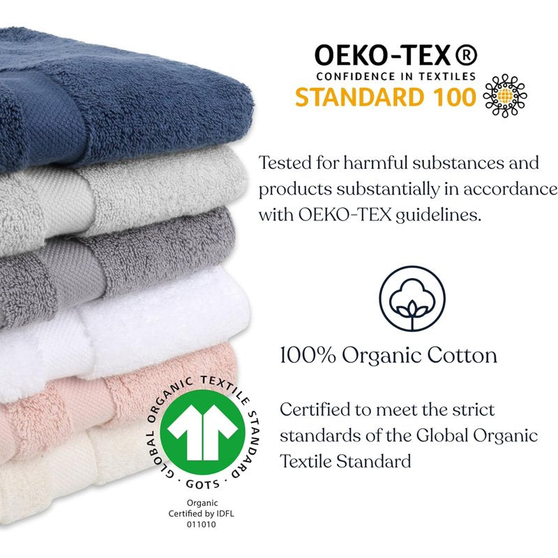 Delara 10-Piece Organic Cotton Towel Set Ivory - Ultra-Absorbent & Quick Dry