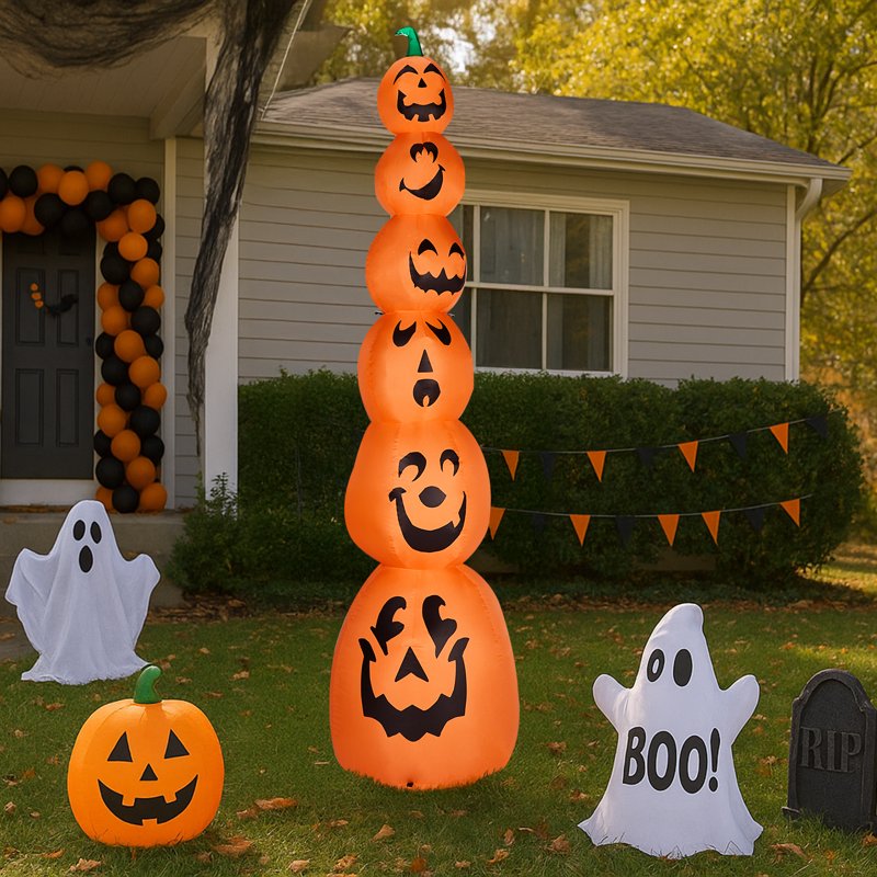 9 FT Inflatable Halloween Pumpkin Decor with LED Lights for Yard Garden Party