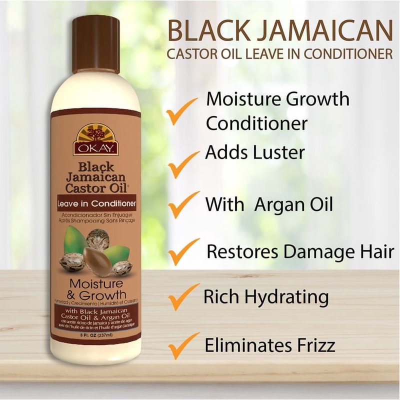 Jamaican Black Castor Oil Leave-In Conditioner for Frizz Control & Shine