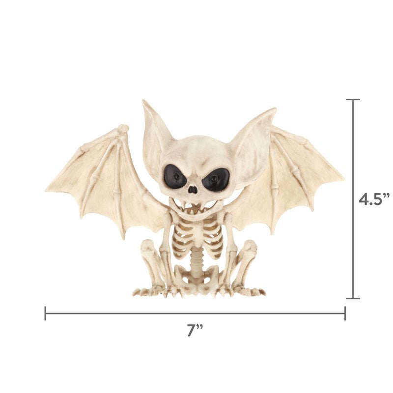 Faux Skeleton Vampire Bat Halloween Decoration - 4.6 Inch Spooky Decor