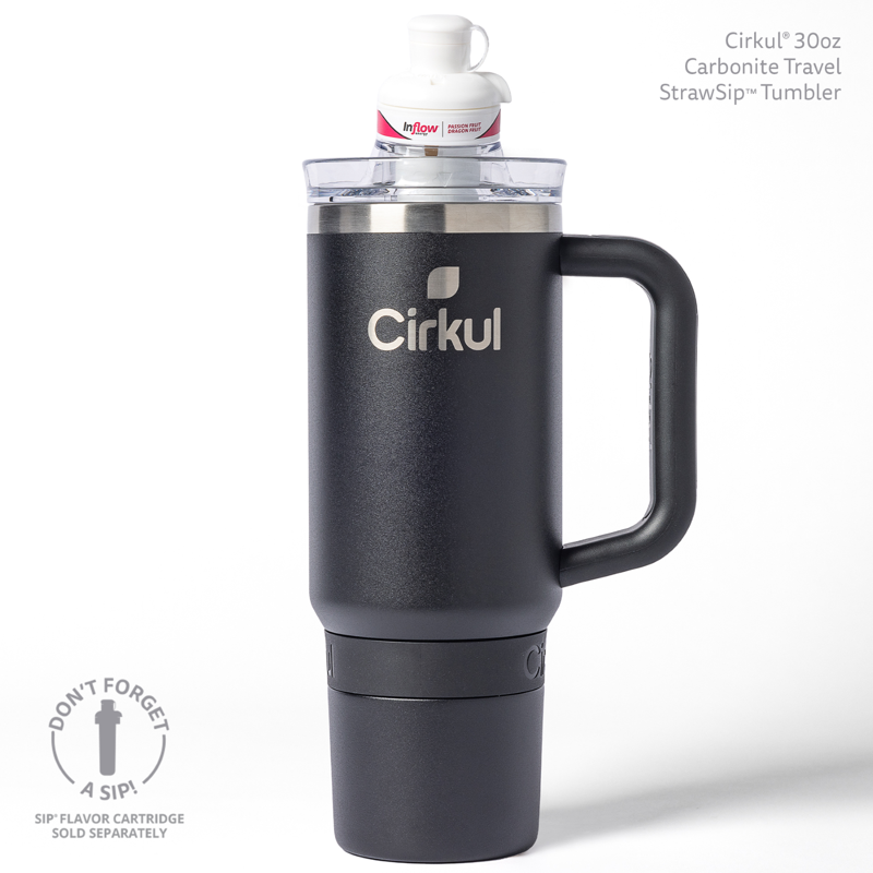 30oz Double-Wall Insulated Stainless Steel Tumbler with Handle - Carbonite Black