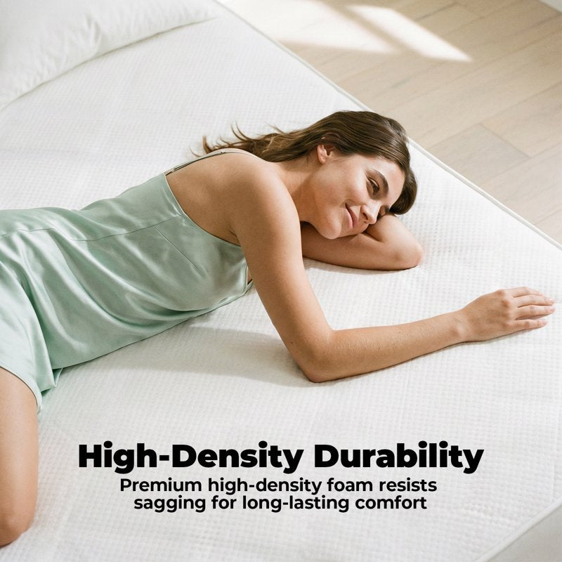 White 3 Inch Gel Memory Foam Mattress Topper - Detachable Cover, Queen Size
