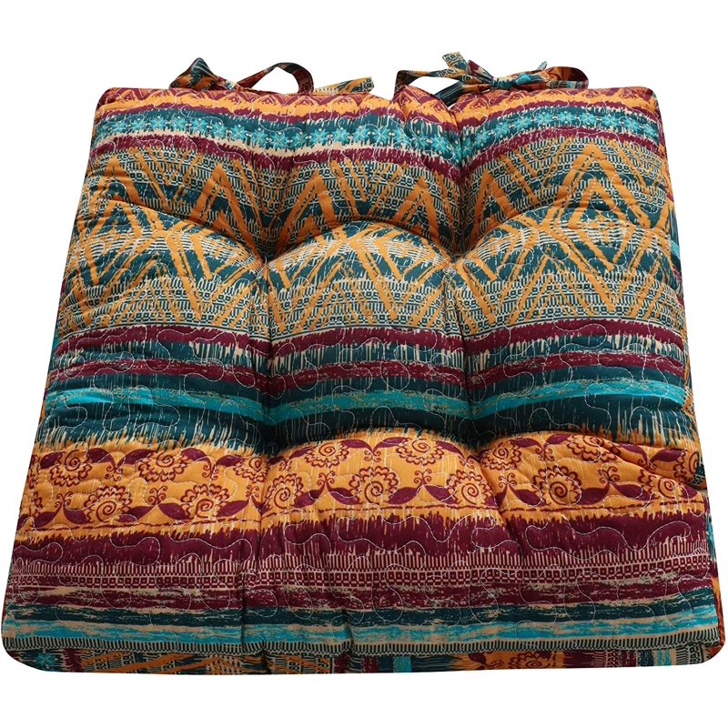 Southwest Triple-Layered Chair Pad Set of 4 - 18x18 Inches
