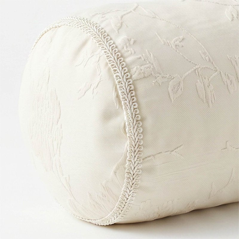 Cream Matelassé Floral Crochet Trim Bolster Pillow - The Pioneer Woman