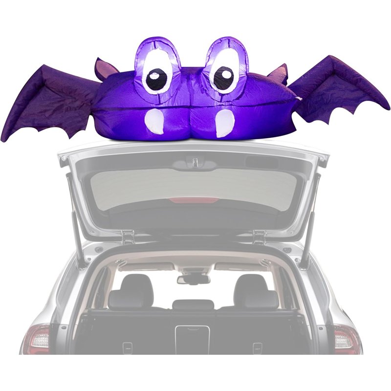 Zone Tech 6 FT Inflatable Bat Car Trunk Decor with LEDs - 1-Pack Halloween Decoration