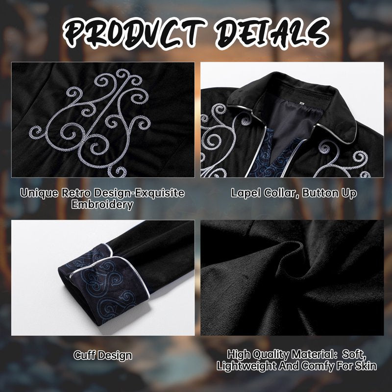 Men's Medieval Steampunk Tailcoat Gothic Victorian Frock Coat for Halloween & Cosplay - Black, S