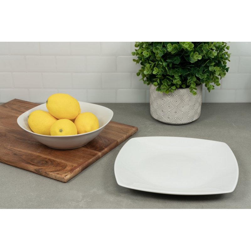 Simply White Square 45-Piece Dinnerware Set - Service for 8
