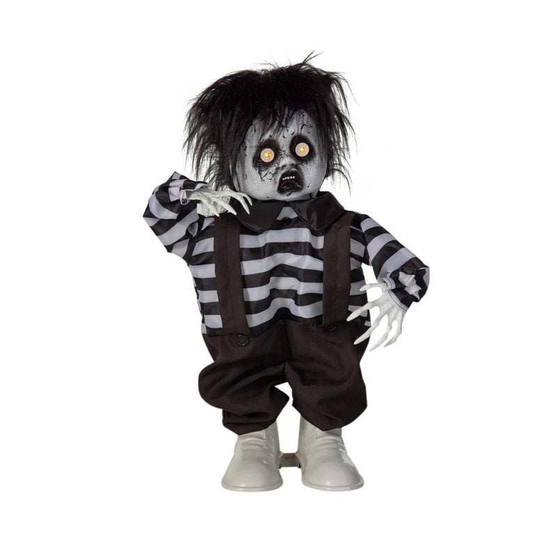 Animated Halloween Boy Decoration with Black & White Shoes - 3 ft Tall