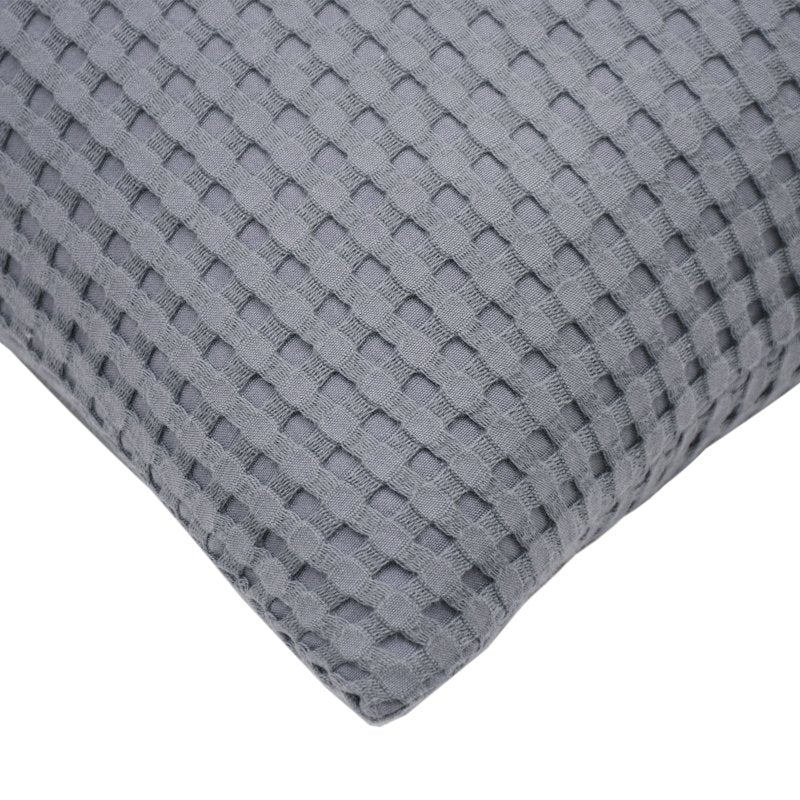 Gray Waffle Knit Decorative Pillow 18x18 Inch - Mainstays