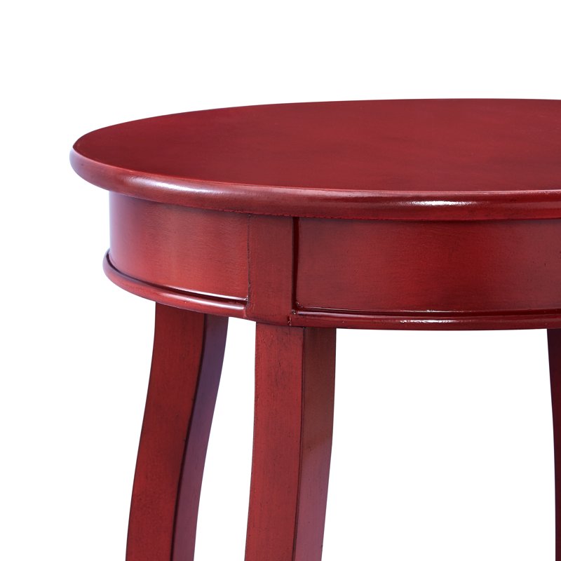Round Accent End Table with Shelf - Multiple Colors