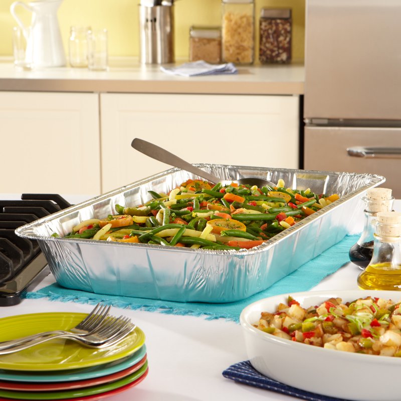 Extra Large Disposable Pasta Pan for Full Size Steam Tables - 19.5 x 11.5 x 3.5 in.