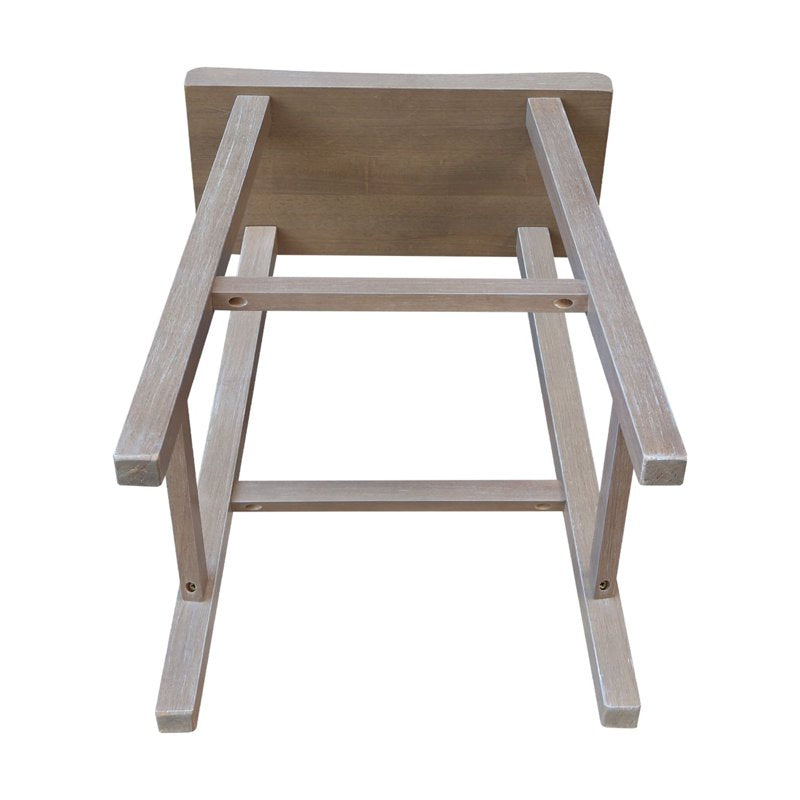 Saddle Seat Counter Height Stool - Washed Gray Taupe, 24-Inch Seat