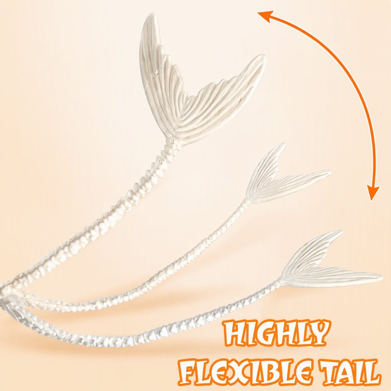 36-Inch Halloween Mermaid Skeleton with Flexible Joints for Indoor & Outdoor Decorations