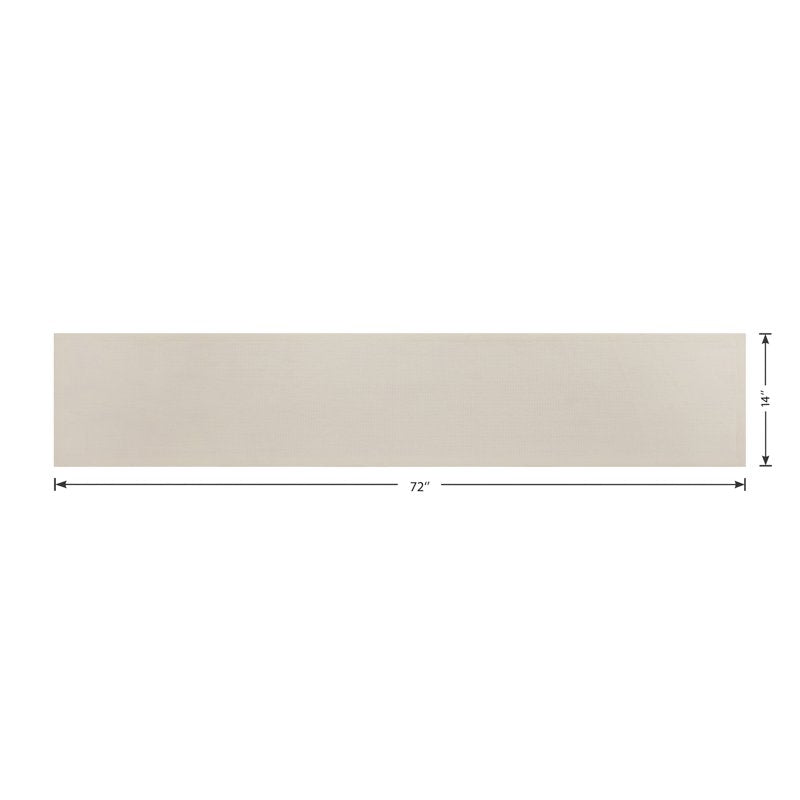 Woven Cotton & Polyester Table Runner - Beige, 14" x 72"