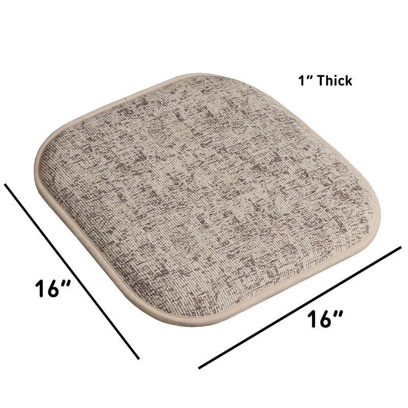 Memory Foam No Slip Chair Pad Cushion 2-Pack - Off-White