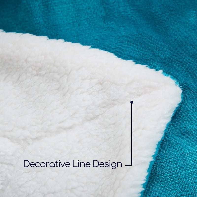 Twin Size Sherpa Blanket for Bed and Couch - Reversible Soft Warm Fleece, Teal