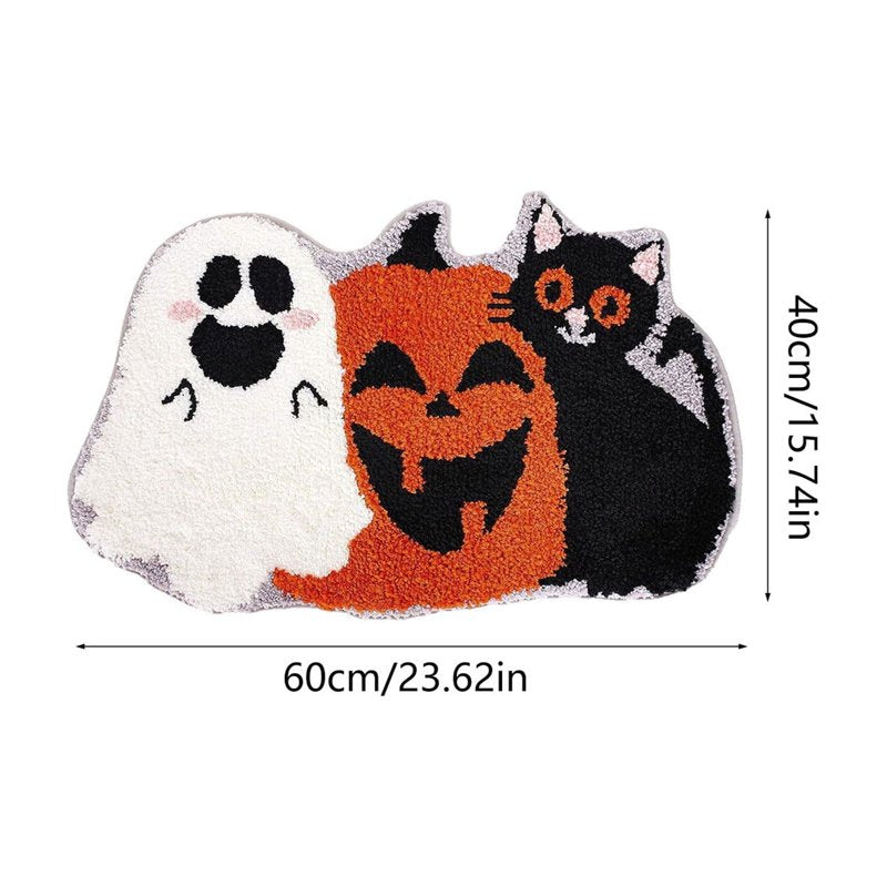 Halloween Doormat Ghost Pumpkin Cat Welcome Mat - K