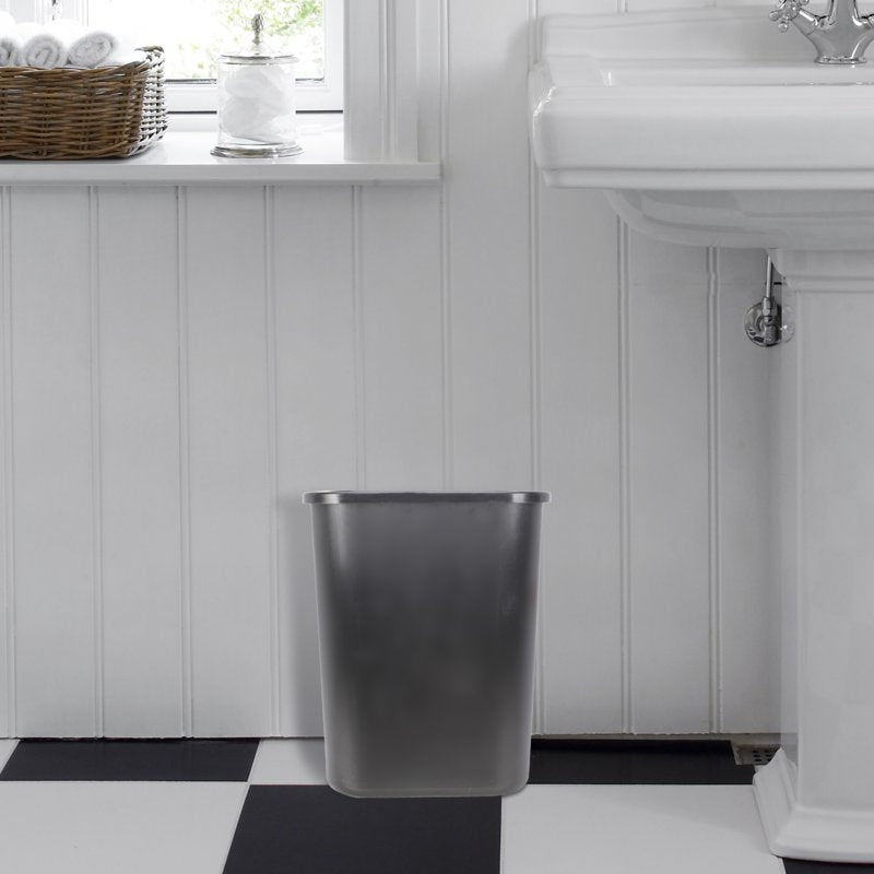 3 Gallon Plastic Open-Top Wastebasket - Black