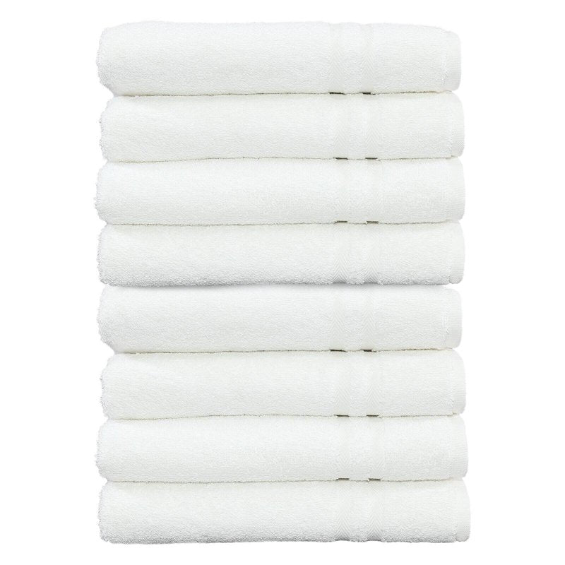 Cream Hand Towels Set of 8 - Turkish Cotton Hotel Style Bathroom Towels