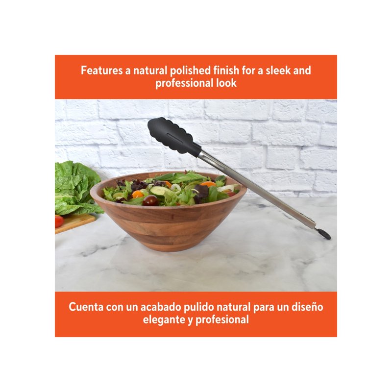 Stainless Steel Food Tongs with Nylon Tips - 9 Inch