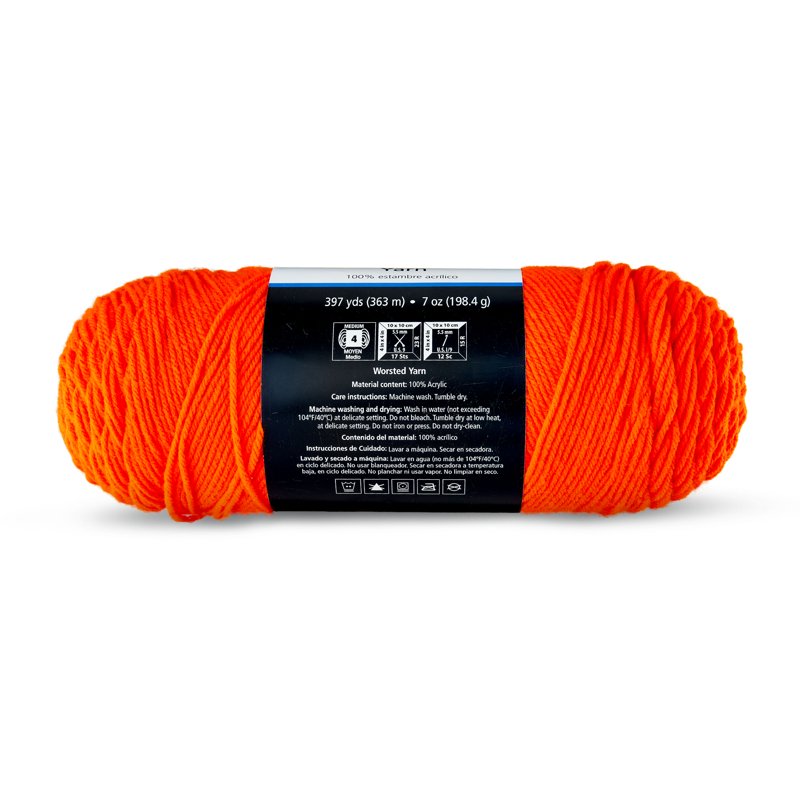 Medium Acrylic Yarn 7oz - Hop Orange - Soft, Durable Craft Yarn for Knitting & Crochet