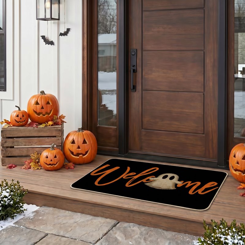 Halloween Welcome Doormat 17x29 Inch - Indoor Outdoor Door Rug E Variation