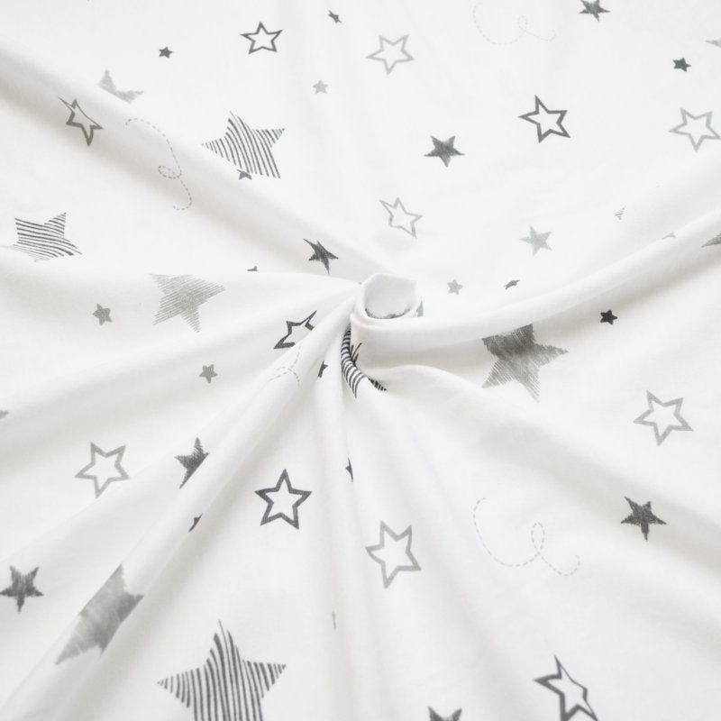 Gray Fitted Mini Crib Sheet 24x38 Inches for Baby Mattress - Variation White/Gray