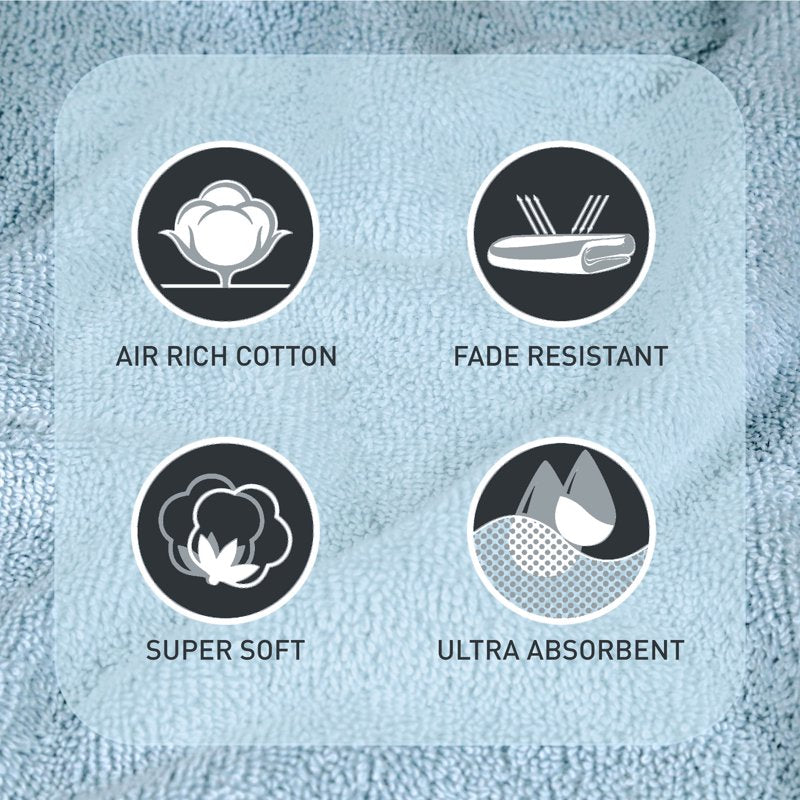 Better Homes & Gardens PowerLoft 6-Piece Bath Towel Set - Blue Drop