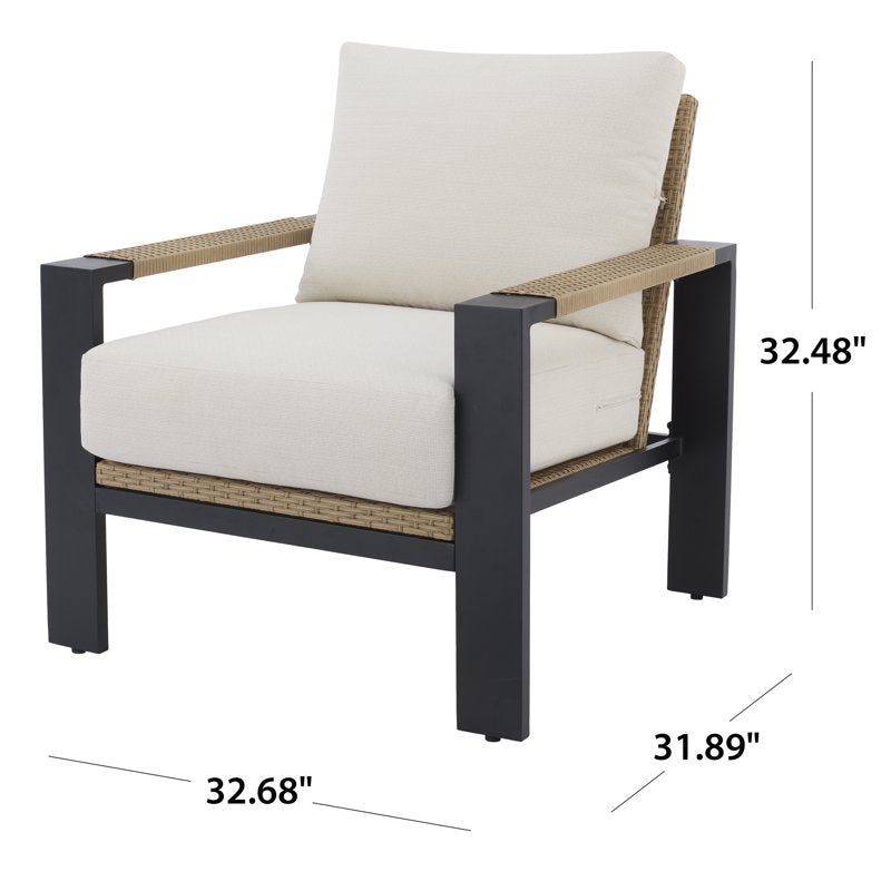 Outdoor Wicker Chat Chair Set - 2-Piece Beige