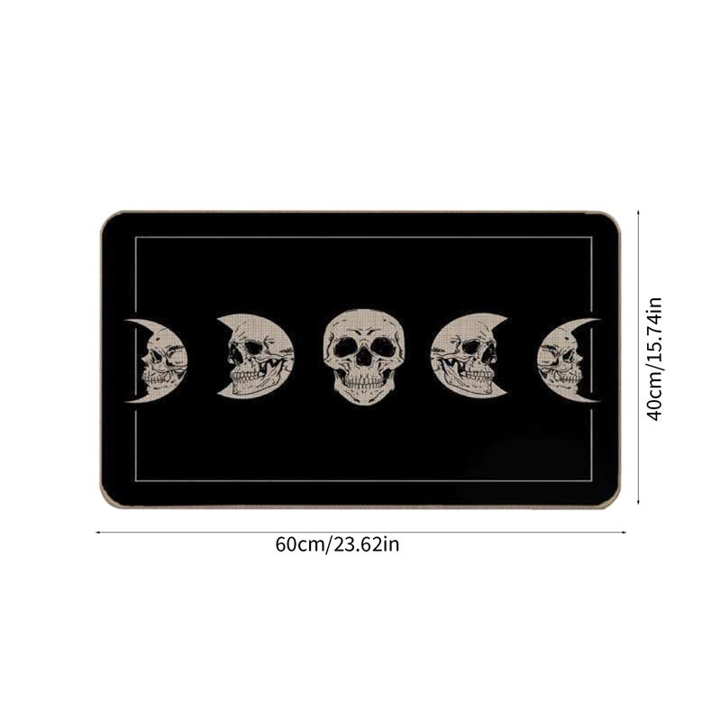 Halloween Door Mat - Spider Web Bones Welcome Doormat, Outdoor Non-Slip Rug - Variation D