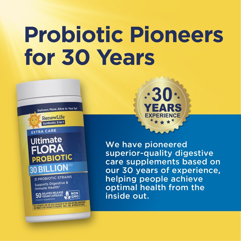 Extra Care Digestive Probiotic Capsules - 50 Count