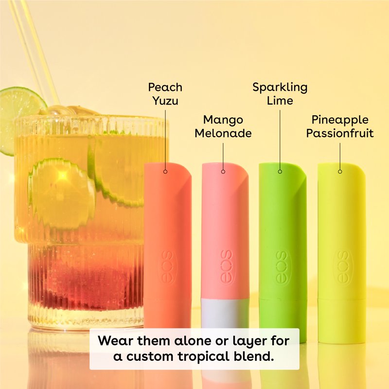 Tropical Chiller Hydrating Lip Balm Set - 4 Flavored Moisturizing Sticks